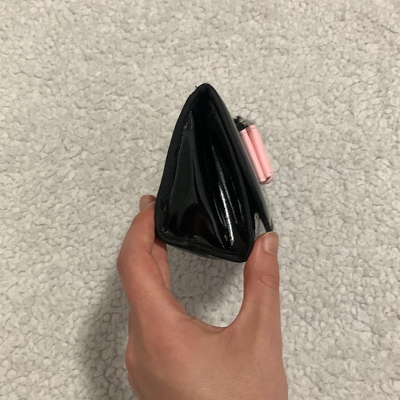 Black Patent Makeup Bag with Pink Bow - Picture 4 of 15